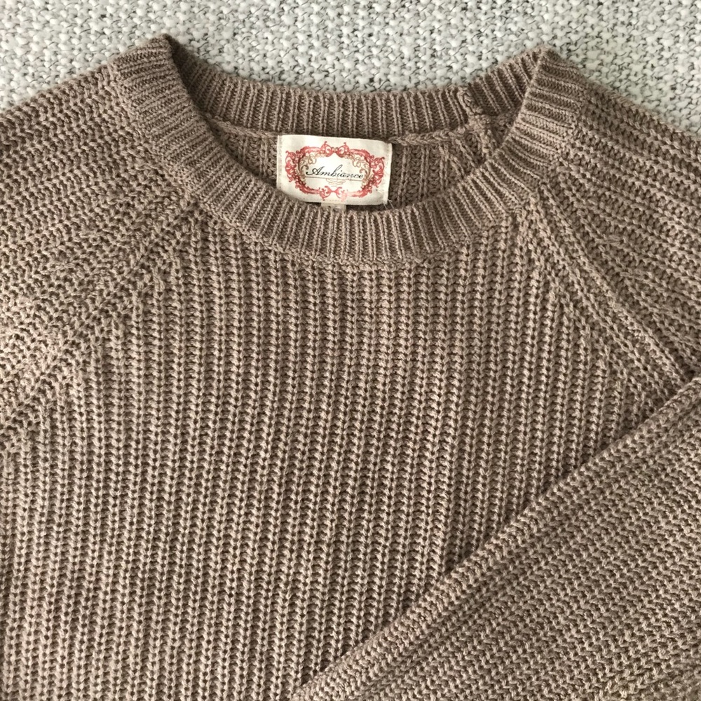 Taupe Cropped Sweater - Picture 5 of 5